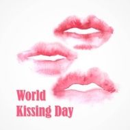 Watercolor lips World Kissing Day N2