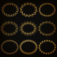 Vector set of gold decorative borders frame N14