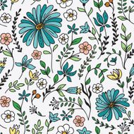 Pattern with camomile and flowers N4