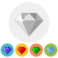 Shining gem icon in different color variations