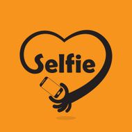 Taking selfie portrait photo on smart phone concept