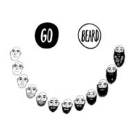 Funny illustratoin with growing beard N2
