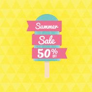 Summer Sale 50 off with ice-cream and banner