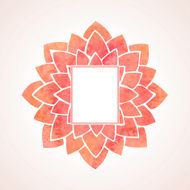 Watercolor red flower frame Vector illustration N2