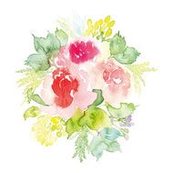 Watercolor greeting card flowers N112