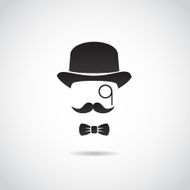 Gentleman face Icon isolated on white background