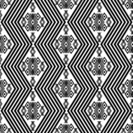 Black and white vertical tribal seamless pattern Aztec geometric print