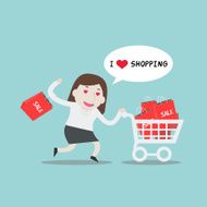 Businesswoman love shopping - Vector