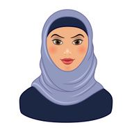 Pretty Arabic Muslim Woman isolated on white background