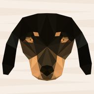 Abstract geometric polygonal dachshund vector background for use in design