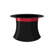 Top hat magician on a white background
