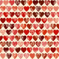 Grunge vector seamless pattern with hearts
