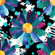 Seamless pattern with watercolor flowers N13