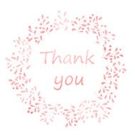 Thank you card with watercolor wreath