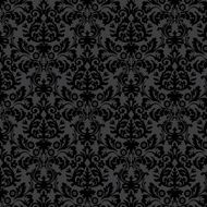 Black damask vintage floral pattern