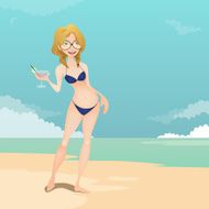 Girl in the beachillustration N2