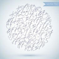 Hand drawn vector numbers N2