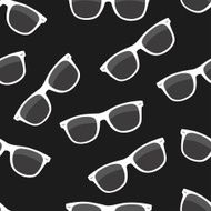 Black and white sunglasses seamless pattern