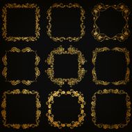 Vector set of gold decorative borders frame N15