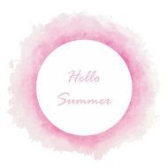 hello summer circle banners Vector illustration light pink whit