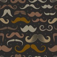 Different retro style moustache seamless pattern N2