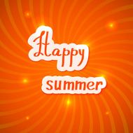 Red summer background Happy summer! Vector illustration