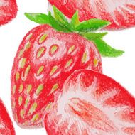 Seamless pattern with strawberry