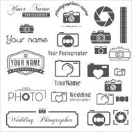 Collection of vintage retro logo icons and elements for logotypes