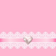 lace fabric background and pearl heart N3