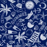 Vector beach seamless pattern Summer background N2