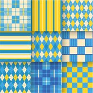 Set of seamless backgrounds with pattern striped chess checkered N6