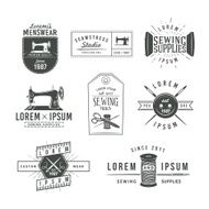 Set of vintage tailor labels emblems and design elements Tailor