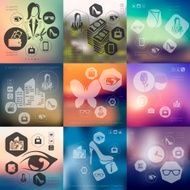 shopping infographic with unfocused background N32