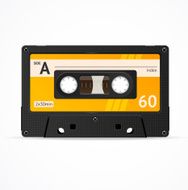 Vector Orange Cassette Tape isolated