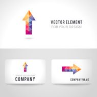 Bright colorful arrow shape in modern polygonal crystal style N2
