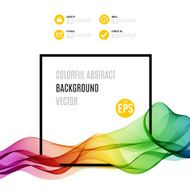 Abstract colourful wave with frame isolated on white background N2