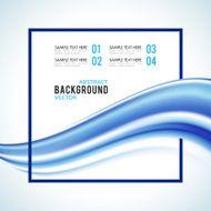 Abstract blue wave with frame isolated on white background