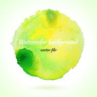 Watercolor Vector Background Light Green and Yellow Circle