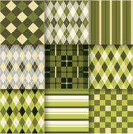 Set of seamless backgrounds with pattern striped chess checkered N7