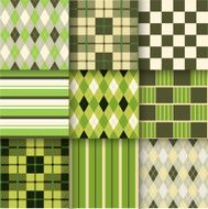 Set of seamless backgrounds with pattern striped chess checkered N10