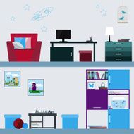 children room interior in trendy flat style for design N2