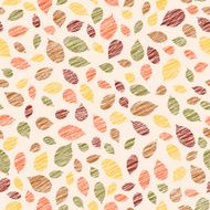 Autumn texture with scraped raspberry leaves Warm seamless pattern