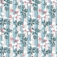 Seamless floral pattern striped background