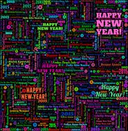 New Year on Word Background N2