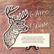 Merry Christmas vintage wood texture greeting design deer head