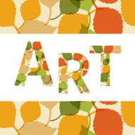 Art sign with leaves ornament Decorative frame border pattern Vector