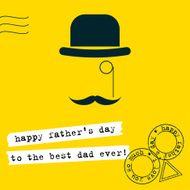 Father&#039;s Day greeting card background Conceptual grahpic illustration with hat