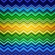 Abstract blue green and yellow zig-zag warped stripes ethnic