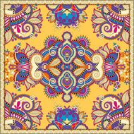 Traditional ornamental floral paisley bandanna Square yellow or