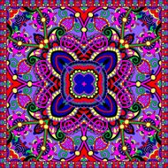 Traditional ornamental floral paisley bandanna Square ornament N73